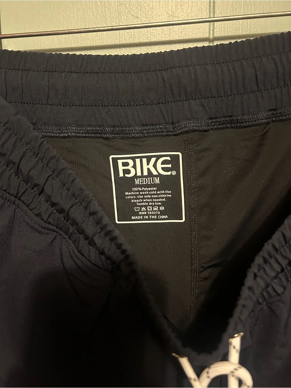 BIKE Men's Retro Navy Athletic Shorts with Tan Contrast Trim